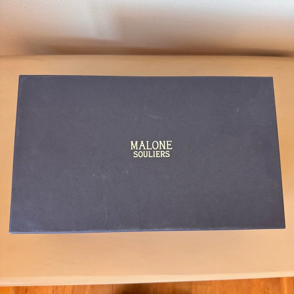 Malone Souliers Trudie Slingback Pumps Black Nappa Laced Pointed Toe EU 38 NWT